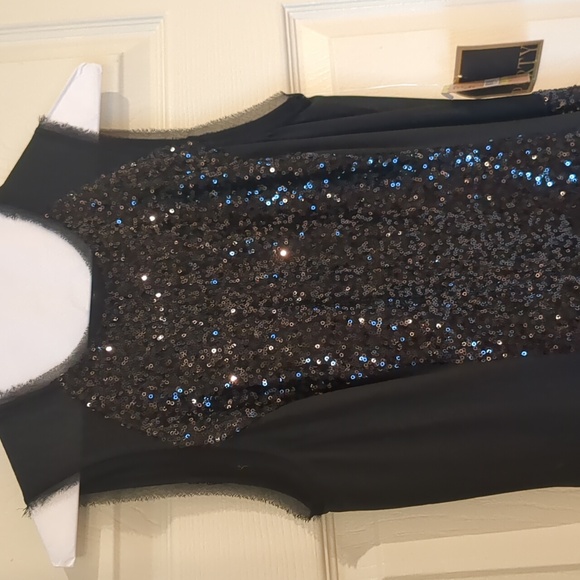 NWT Rachel Roy Black Sleeveless Party Dress Sequins Sparkles Small Size 4 - Picture 3 of 11